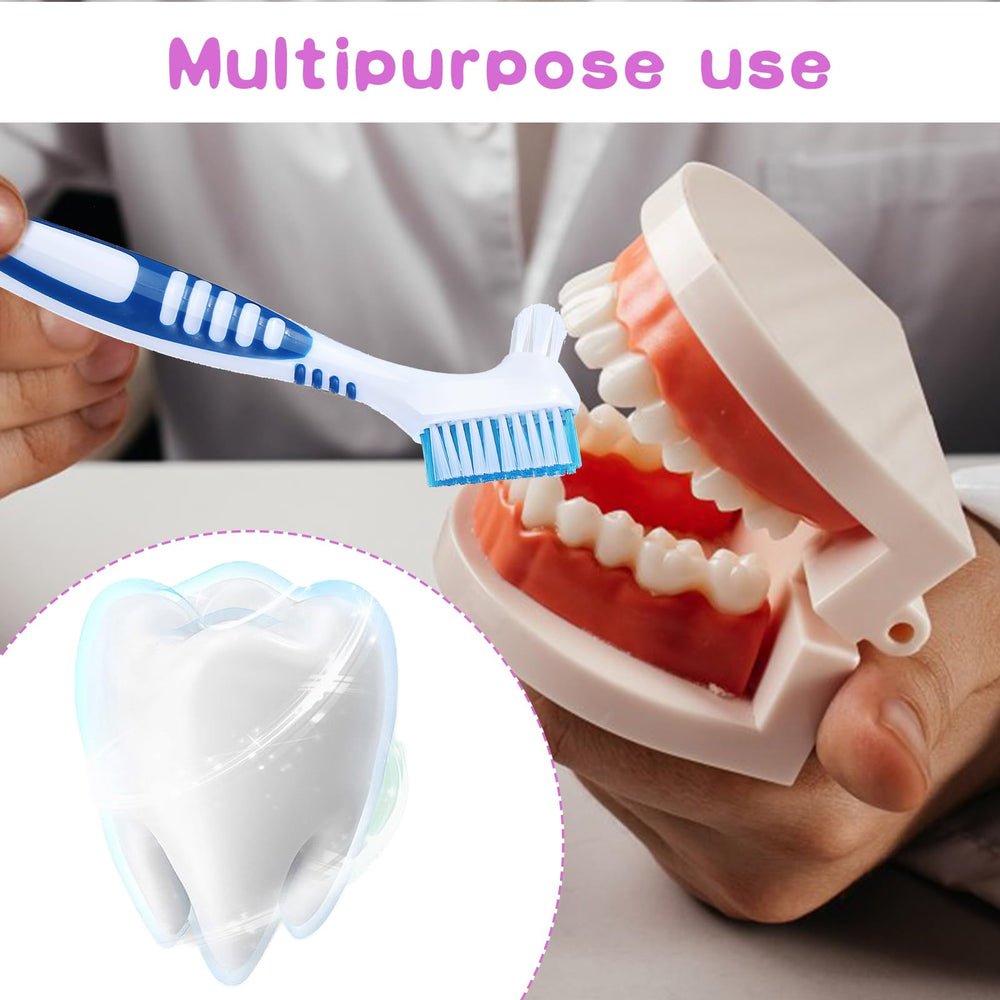 Denture cleaning brush with four color options