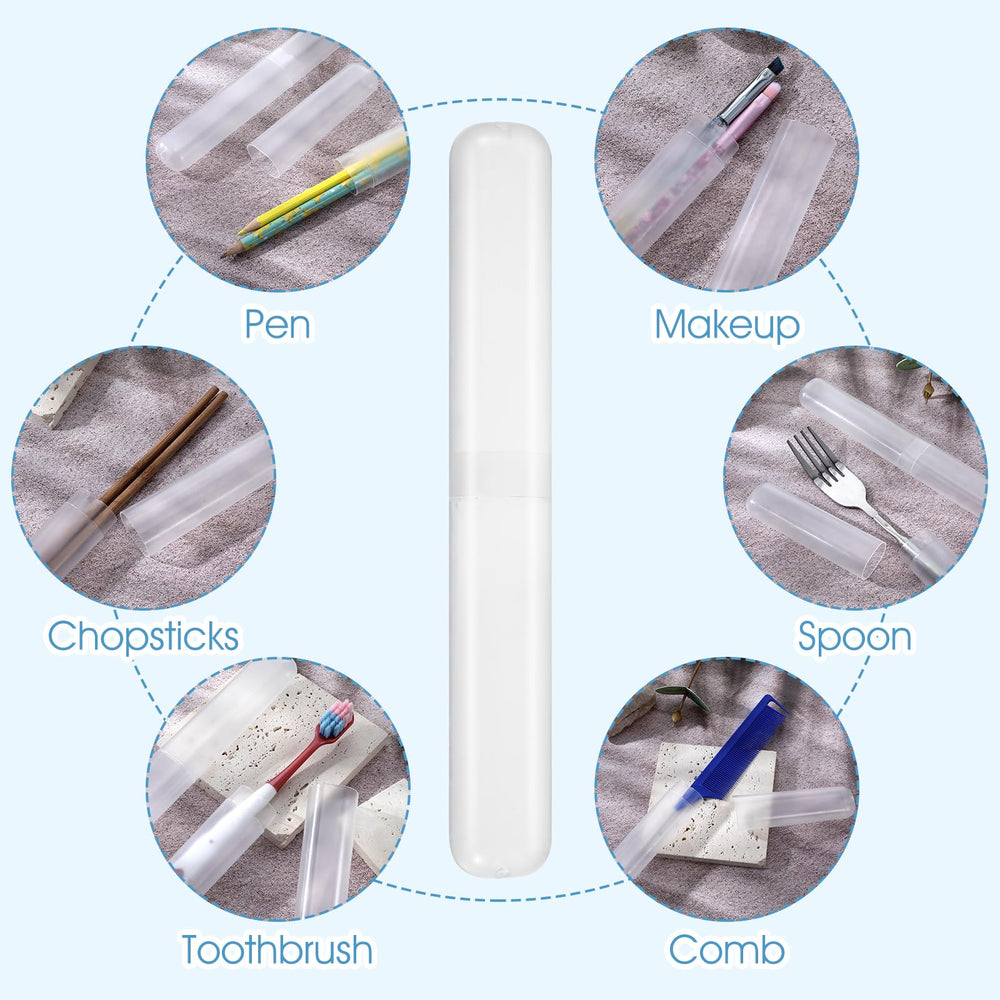 White travel toothbrush holder compact for luggage