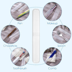White travel toothbrush holder compact for luggage