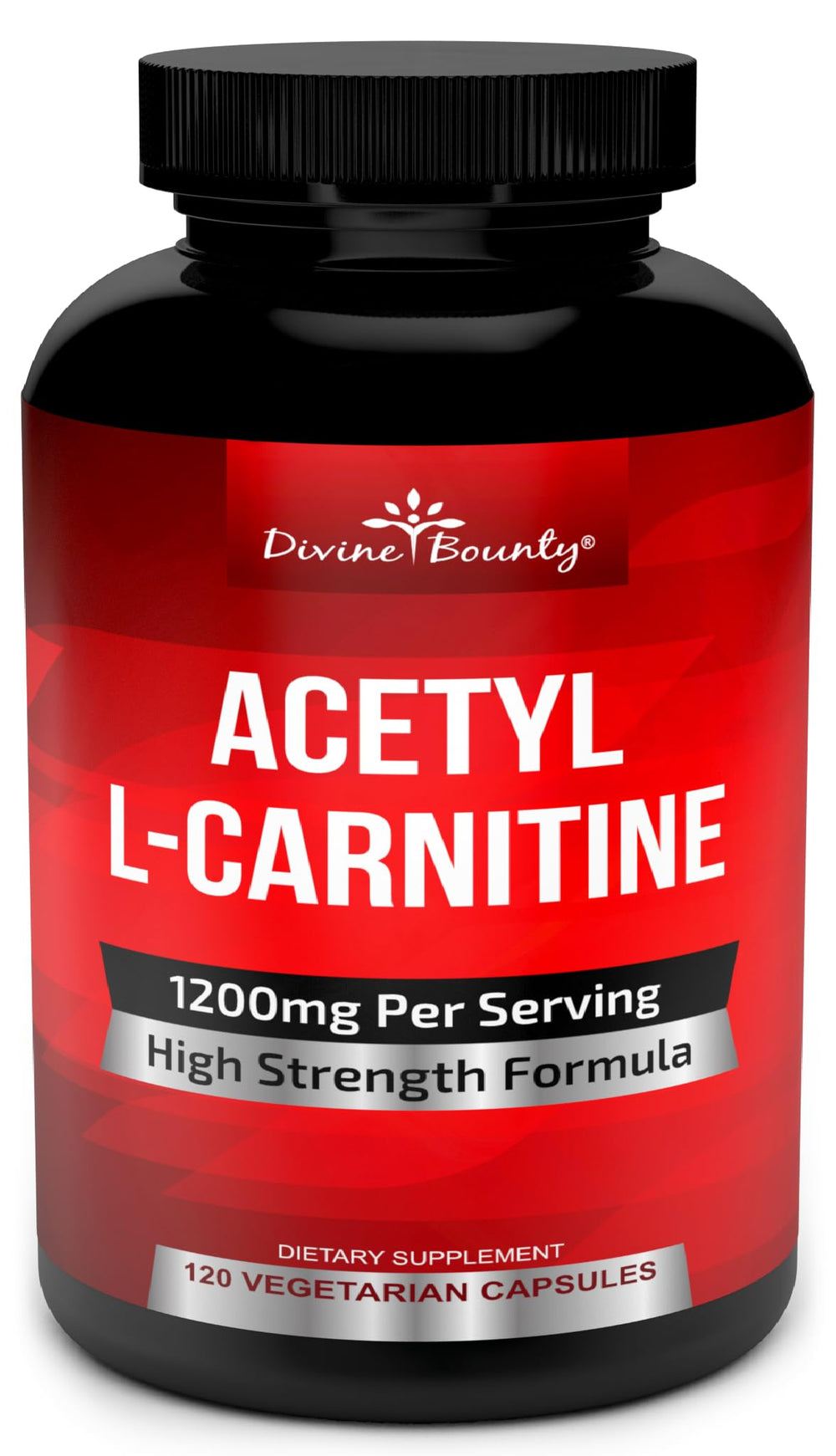 Divine Bounty Acetyl L-Carnitine capsules 1200mg per serving (two capsules)