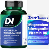 Divinity Nutra Magnesium Ashwagandha supplement bottle and label