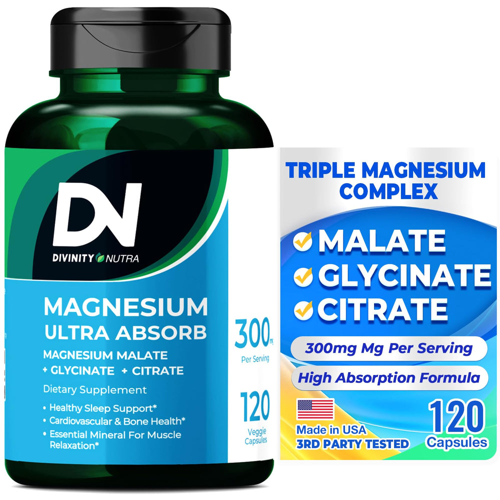 Divinity Nutra Triple Magnesium Complex bottle and label