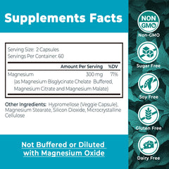 Molecular illustration of Magnesium Glycinate, Citrate, and Malate