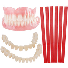 Diy denture kit components laid out for use