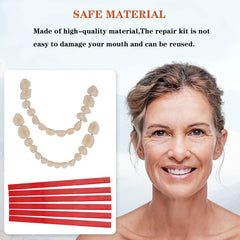 Denture mold tray with teeth pieces