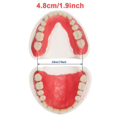 Size range guide for fitting the DIY denture
