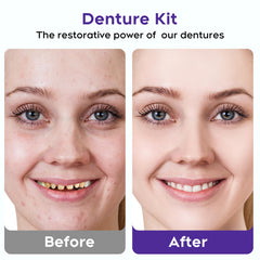 Travel-friendly temporary dentures kit