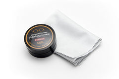 Clean, polished plastic eyeglass frames after polishing