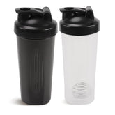 DKMambo 20oz shaker bottle front view in white and black