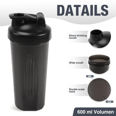 Wide mouth with dual-scale markings in ounces and milliliters