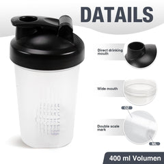 DKMambo shaker lid-closed view demonstrates leak-proof lid ideal for gym and travel.