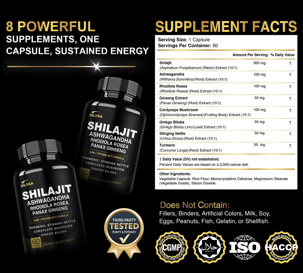 Shilajit capsules with Himalayan herbs