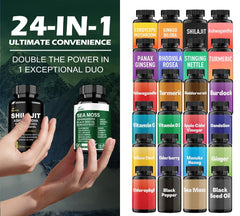 Product features chart showing 8-in-1 and 16-in-1 benefits