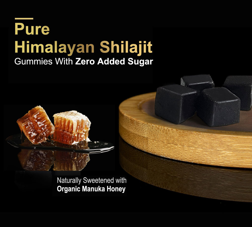 Himalayan origin imagery for DLNIA Shilajit Gummies