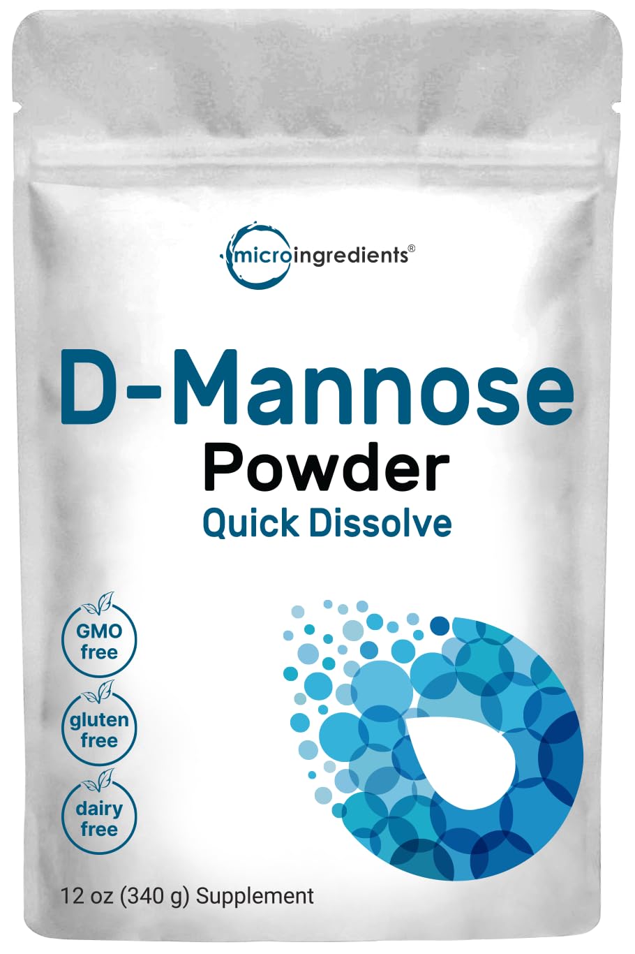 Micro Ingredients D-Mannose powder 12 oz packaging