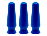 Front view of DMV Scleral Cup Large in cobalt blue with 3-pack packaging
