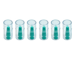 Six ventless scleral lens inserters arranged for use