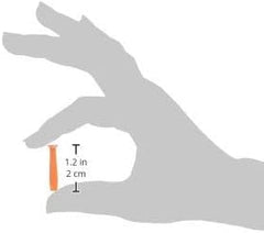 Top-down view of DMV Ultra Hard Contact Lens Remover in orange