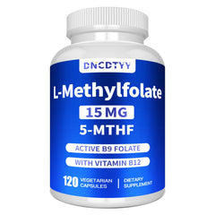 Front view of DNCDTYY L-Methylfolate 15mg bottle