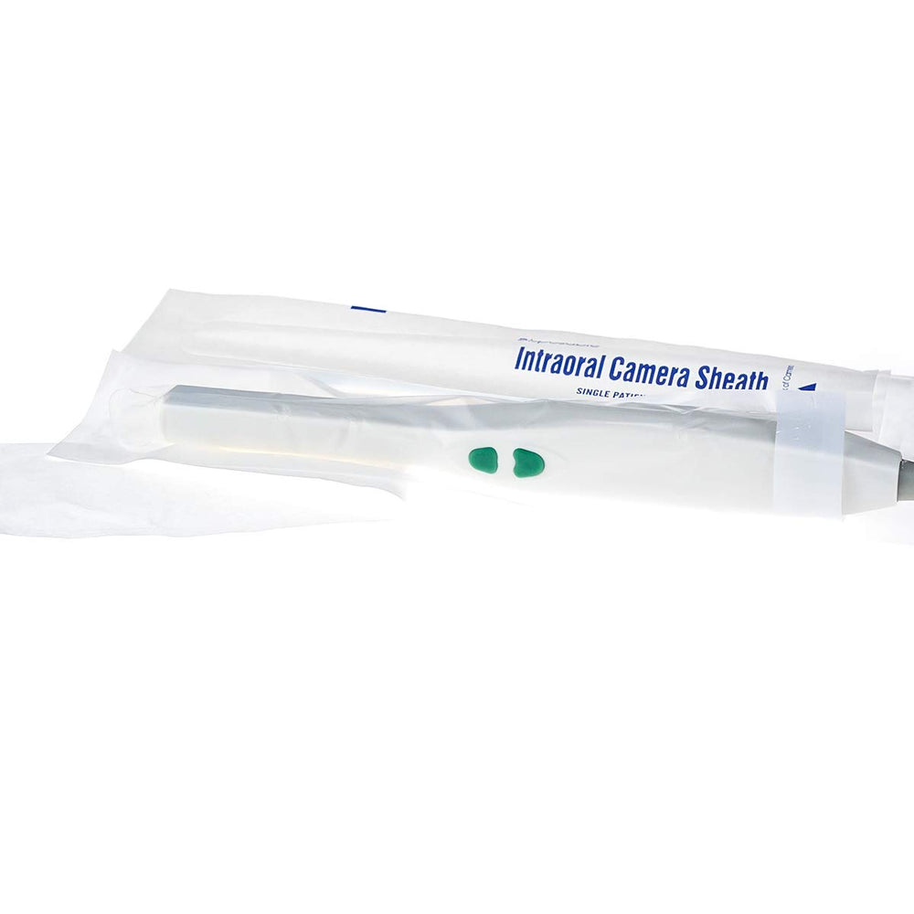 Safe, disposable sheath for dental imaging camera - close-up
