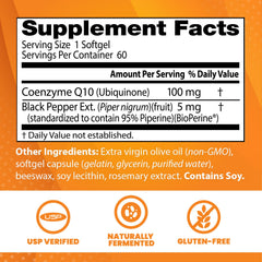 Close-up of CoQ10 softgels