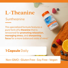 Serving size and directions on the label of L-Theanine