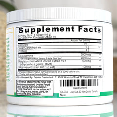 Close-up of Doctor Danielle GutAssist bottle with label
