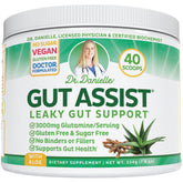 Doctor Danielle GutAssist leaky gut repair powder bottle on white background