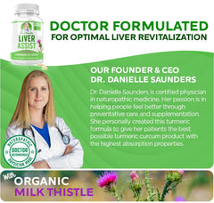Doctor Danielle Liver Assist capsules piled demonstrates convenient daily liver health support.