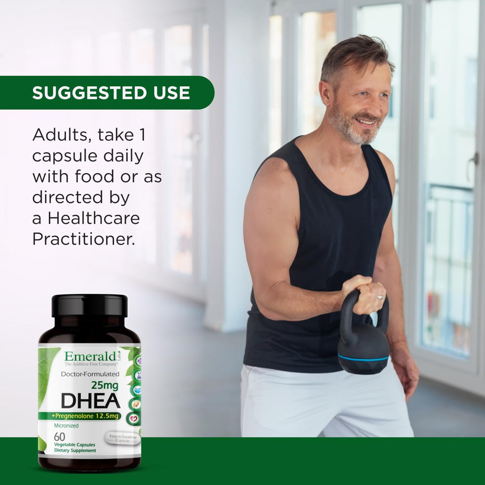 Doctor-formulated DHEA supplement packaging