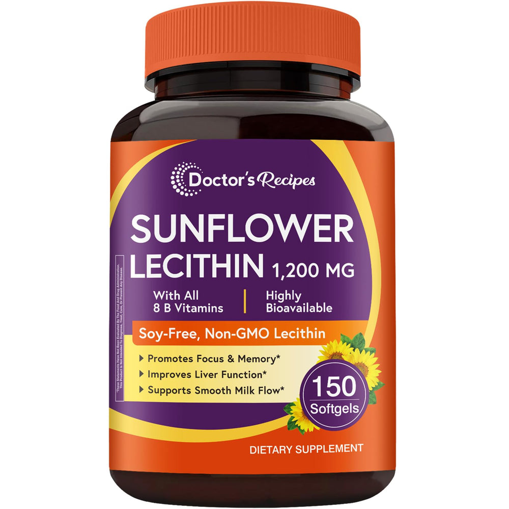 Doctor's Recipes Sunflower Lecithin 1200 mg bottle label