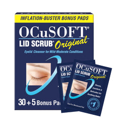 Label indicating doctor-recommended eyelid cleanser