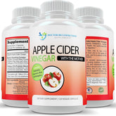 DOCTOR RECOMMENDED SUPPLEMENTS Apple Cider Vinegar Capsules bottle illustrates 1500mg daily wellness support.