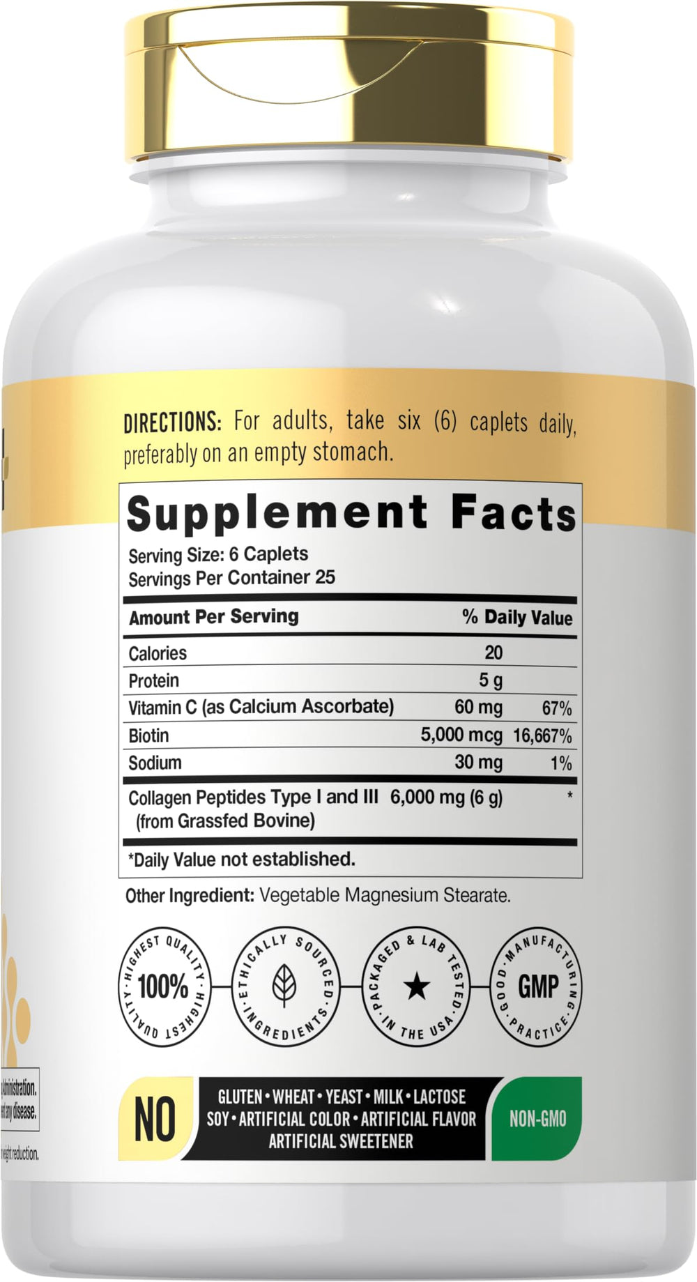 Close-up of collagen caplets