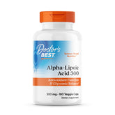 Front view of Doctor's Best Alpha-Lipoic Acid 300 mg bottle with 180 veggie caps