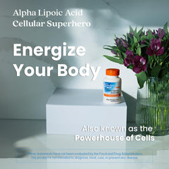 Doctor's Best Alpha-Lipoic Acid benefits chart illustrating energy and antioxidant support