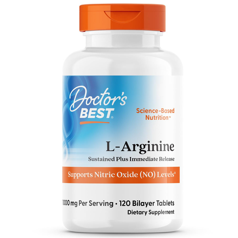 Doctor's Best Sustained Plus Immediate Release L-Arginine 120-count bottle