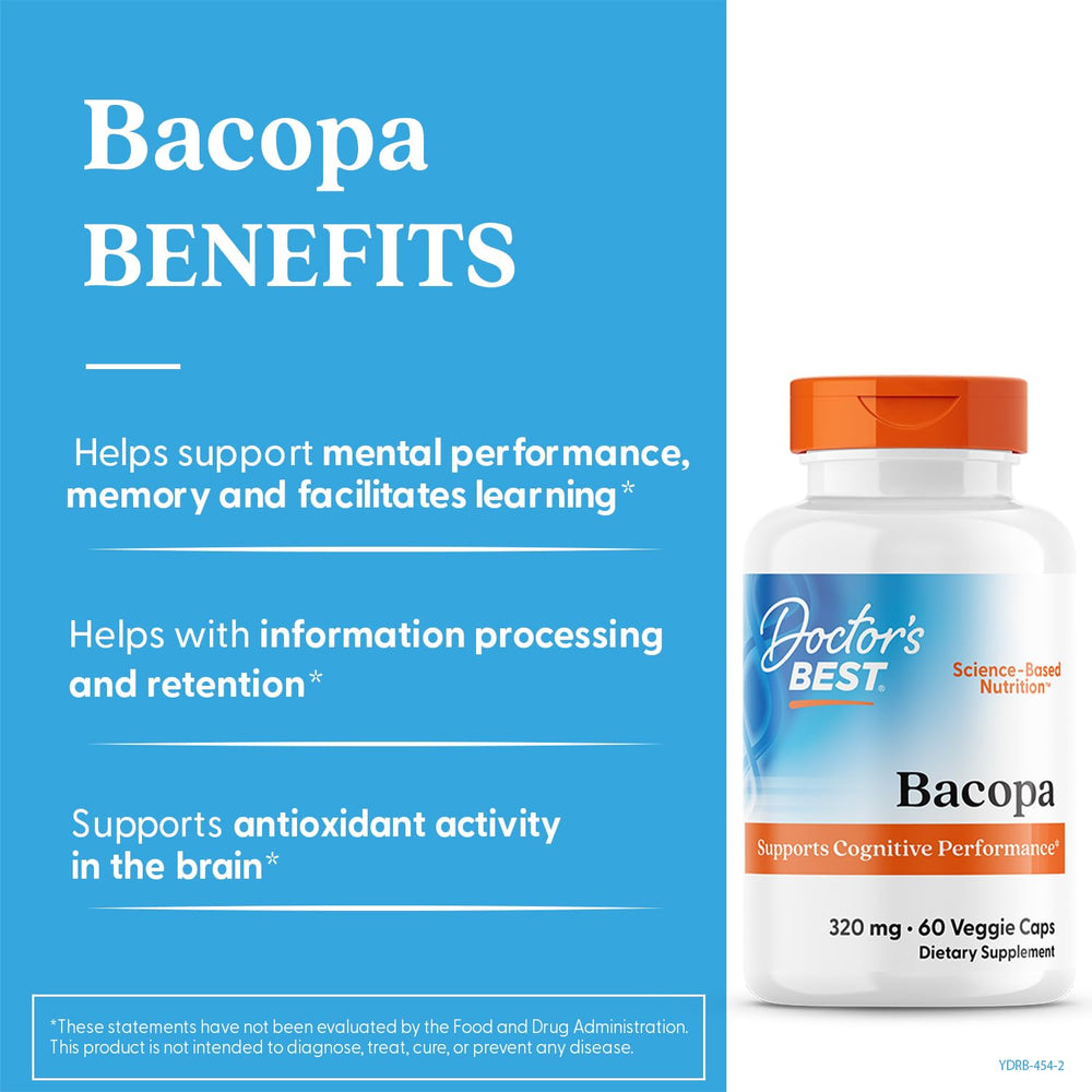 Product label for Doctors Best Bacopa with Synapsa