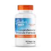 Doctors Best Comprehensive Prostate Formula bottle front promotes prostate health and urinary comfort.