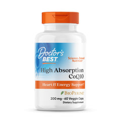 Front view of Doctors Best High Absorption CoQ10 bottle with label