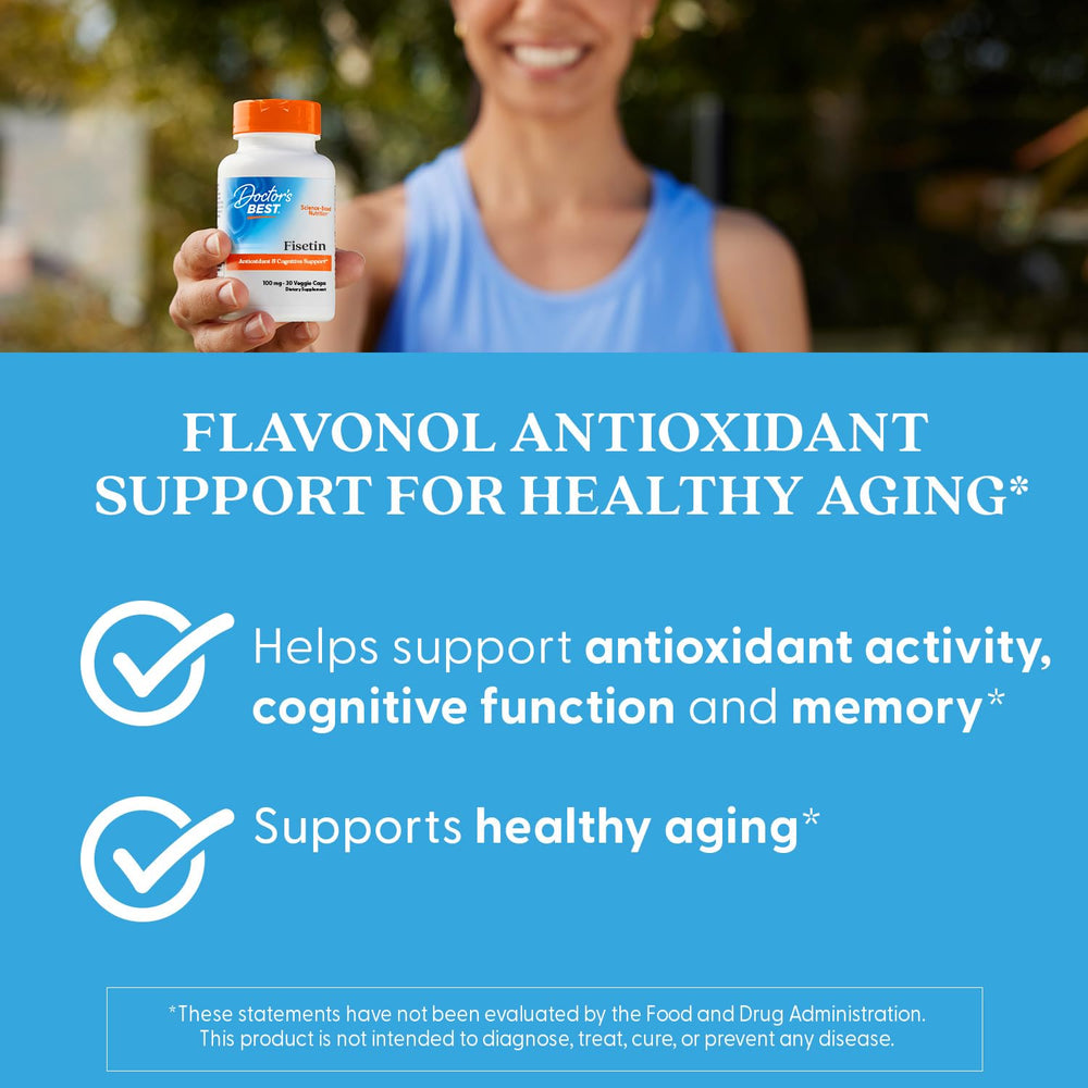 Nutrition facts label for Doctor's Best Fisetin with Novusetin