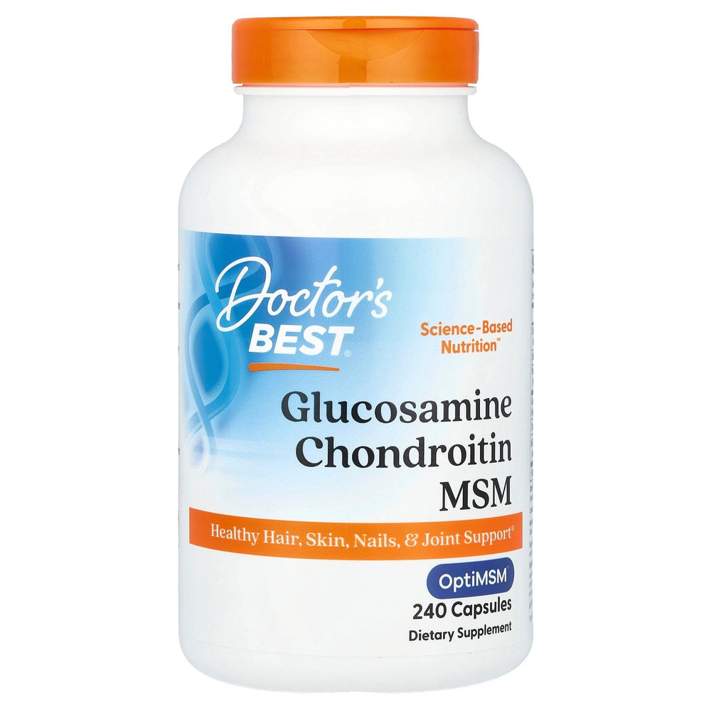 Close-up of Doctor's Best Glucosamine Chondroitin MSM OptiMSM bottle back label