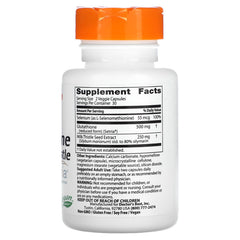 Close-up of Setria glutathione and milk thistle ingredients label