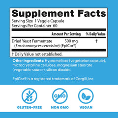 Doctor's BEST Immune Support gut health graphic illustrating prebiotic-like action supporting digestion