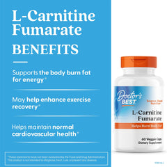 Bottle shot of Doctors Best L-Carnitine Fumarate supplement.