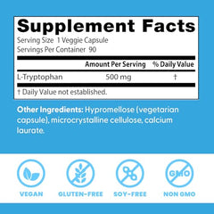 Vegan, gluten-free and soy-free L-Tryptophan veggie caps