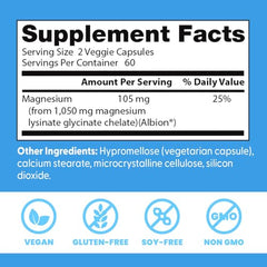 Label showing vegan, non-GMO, gluten-free and soy-free attributes