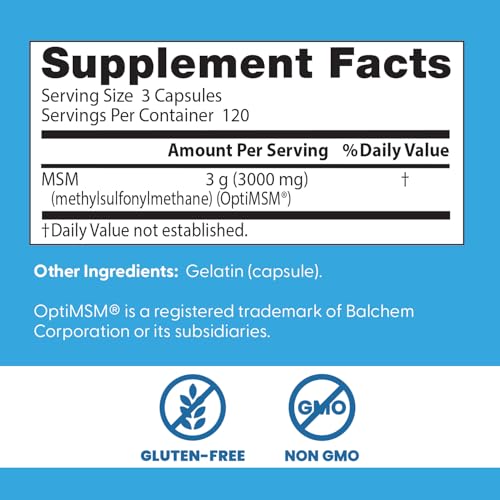 Close-up of Doctor's Best MSM capsules