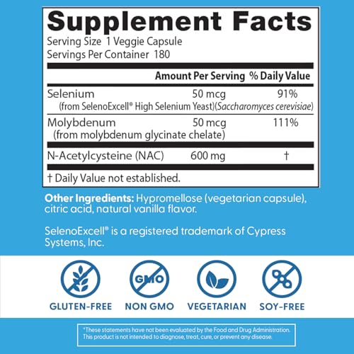 Close-up of NAC Detox Regulators bottle label