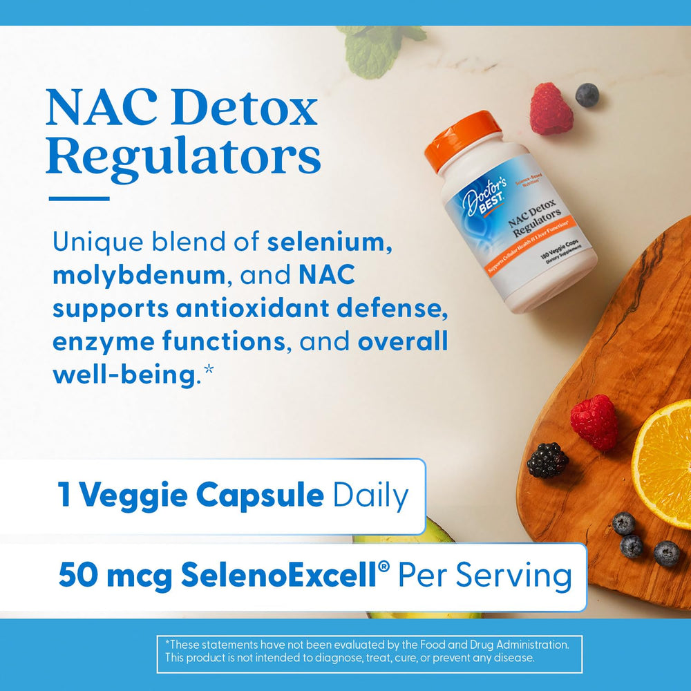 NAC Detox Regulators capsules poured from bottle